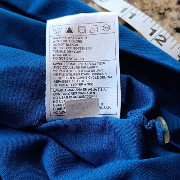 Medium Men’s Nike Golf Fit Dry Polyester Blue Golf Polo Swoosh Logo Very Good - Picture 11 of 11